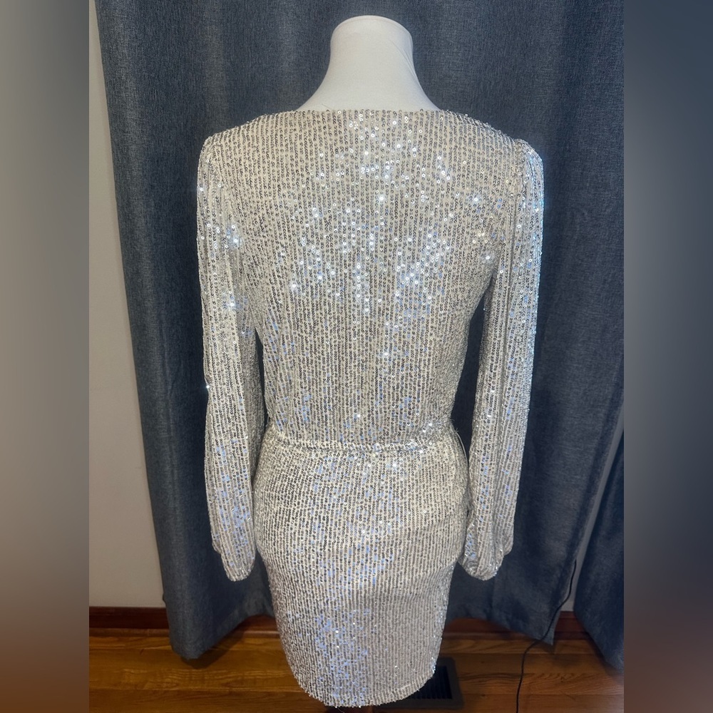 Alter’d State Silver Sequin Mini Dress – Size S - Picture 10 of 14